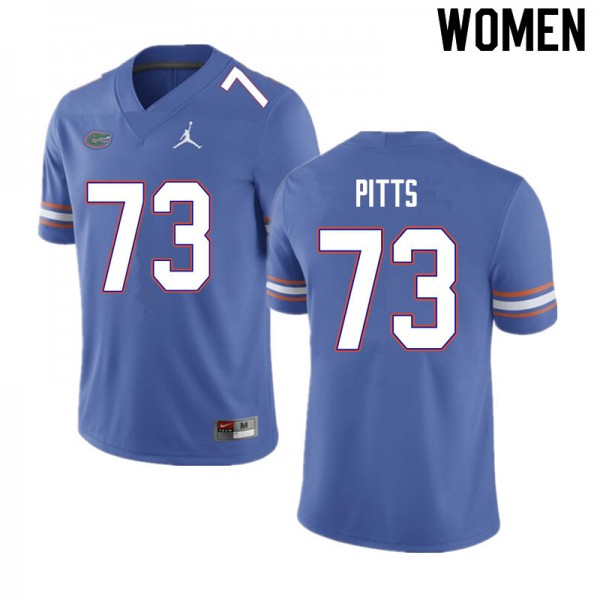 Women #73 Mark Pitts Florida Gators College Football Jerseys Blue